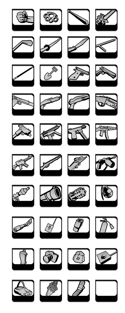 GTA San Andreas GTAIII/LCS Mobile Style Weapon Icon Pack v1 for SA Mod